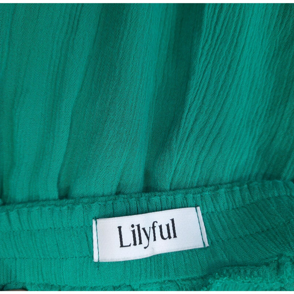 Lilyful Halter Jumpsuit Bow Knot Ankle Pants Deep V Neck Women S Gauzy Green - Picture 11 of 14